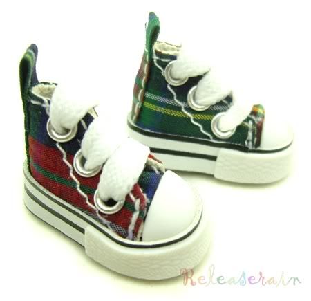 Blythe Pullip Shoes MICRO Sneakers Scotland Red/Green  