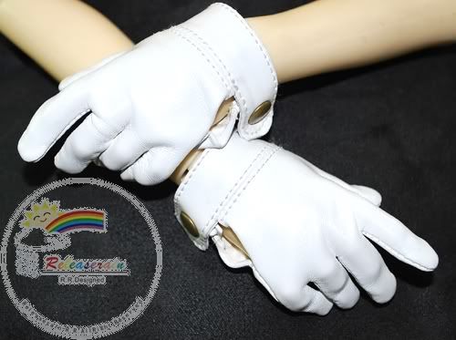 Full Finger Leather Gloves White for Volks SD13 Boy  