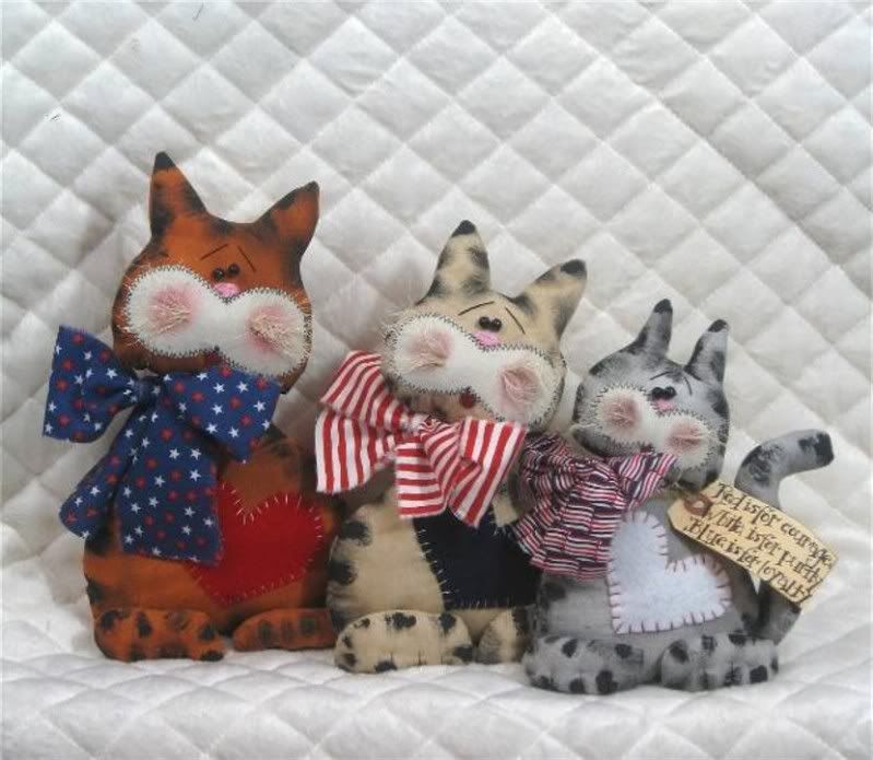 ~~PRIMITIVE AMERICANA RAGGEDY Tabby Cats Pattern #37~~ $10.95 - PicClick