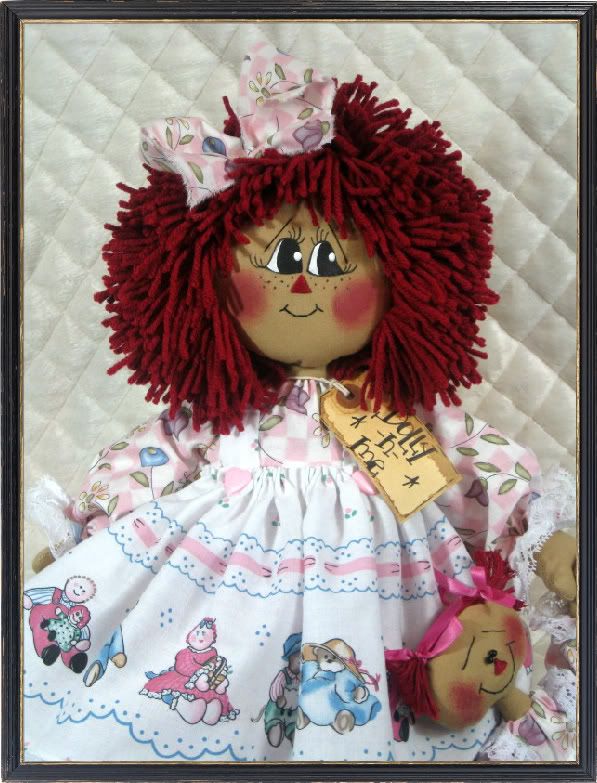 Primitive Raggedy Ann~Emmie Rose~w/Dolly Ornie~by Ginger Creek 