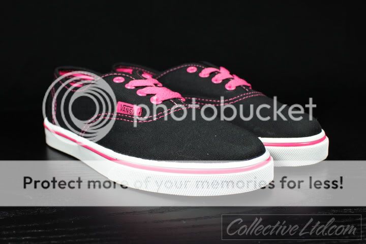 Vans Kids Youth Girl Authentic Lo Pro BLACK PINK 13  