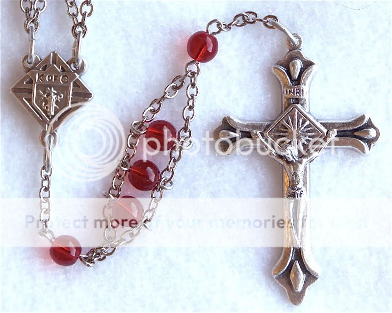 Red KNIGHTS of COLUMBUS KofC Catholic Ladder Rosary NEW  