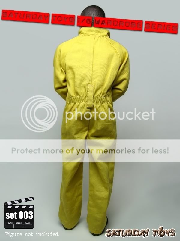 Scale SATURDAY TOYS WARDROBE PRISON COVERALLS Suit Set (YELLOW 